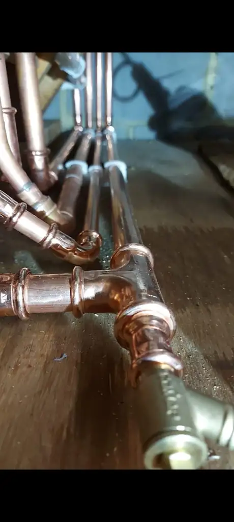 Soldered copper joints on new pipework